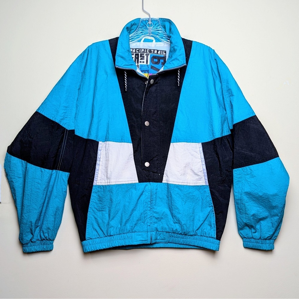 Vintage Windbreaker Pacific Trail Jacket‎ Anorak 90s Full Zip Youth Size Large